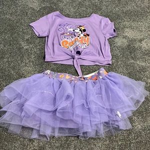 Disney world girls Halloween light up skirt and shirt, size small